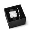 COEUR DE LION Uhren-Geschenkset: Uhr Iconic Cube Spikes Schwarz & Armband Princess Shape Mix Schwarz-Weiß