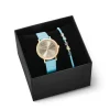 COEUR DE LION Uhren-Geschenkset Uhr rund Pastell Lovers Blue & Joyful Colors Armband Türkis Mehrfarbig