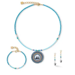 COEUR DE LION Edelsteinketten-Halskette Amulett Ocean Vibes Türkis Gold