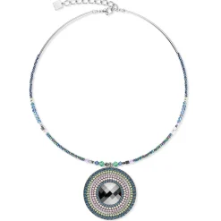 COEUR DE LION Halsketten mit Anhänger-Halskette Amulett Statement Dunkelgrün