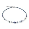 COEUR DE LION Echter Stein-Halskette Atlantis Spheres Silber-Blau