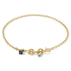 COEUR DE LION Halsketten mit Anhänger-Halskette Chunky Chain Gold-Schwarz
