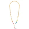 COEUR DE LION Lange Halsketten-Halskette Cube Fusion Charm Gold-Regenbogen