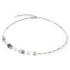 COEUR DE LION Geocube® Tone&In&Tone-Halskette Geocube® Fusion Precious Pearl Mix Silbergrau