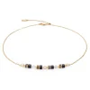 COEUR DE LION Edelsteinketten-Halskette Mini Cubes & Kette Gold-Schwarz