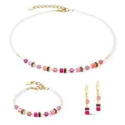 COEUR DE LION Kristallhalsketten-Halskette Mini Cubes Magenta