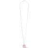 COEUR DE LION Lange Halsketten-Halskette Oe Amulett Quadratischer Rosenquarz Silber-Rosa