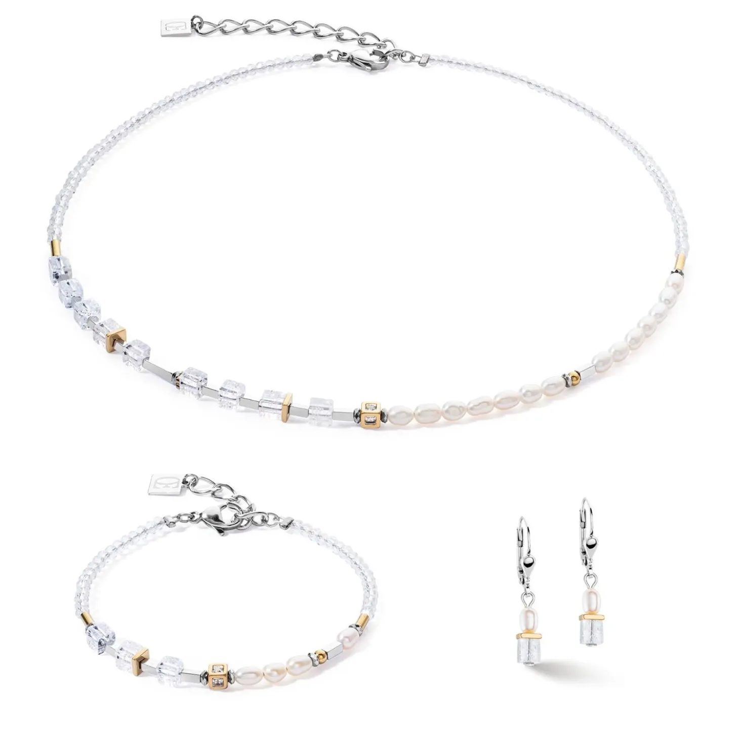 COEUR DE LION Edelsteinketten-Halskette Princess Fusion Pearls Bicolor