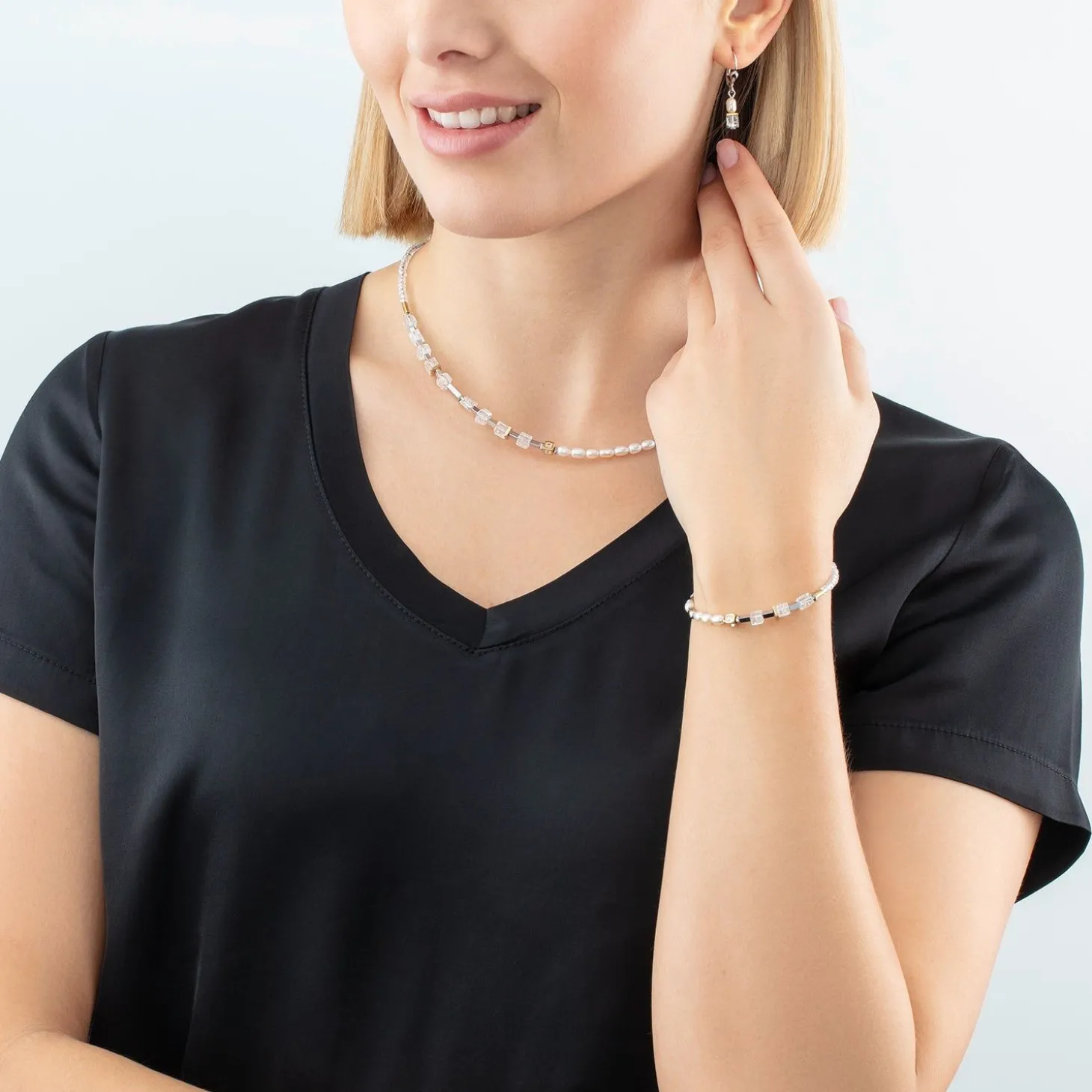 COEUR DE LION Edelsteinketten-Halskette Princess Fusion Pearls Bicolor