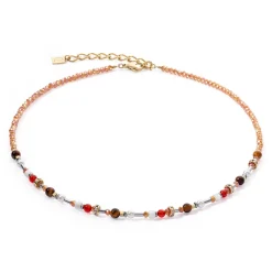 COEUR DE LION Edelsteinketten-Halskette Princess Spheres Mix Orange
