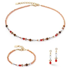 COEUR DE LION Edelsteinketten-Halskette Princess Spheres Mix Orange
