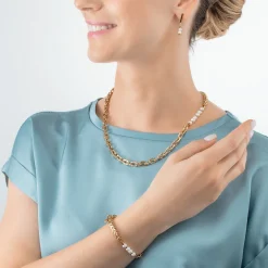 COEUR DE LION Multiwear-Halsketten-Halskette Shape Shifter Süßwasserperlen Gold