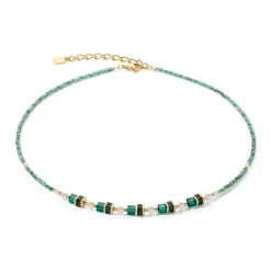 COEUR DE LION Festliche Kollektion-Halskette Sparkling Princess Gold-Grün