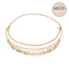 COEUR DE LION Multiwear-Halsketten-Halskette Süßwasserperlen & klobige Kette Navette Multiwear Weißgold