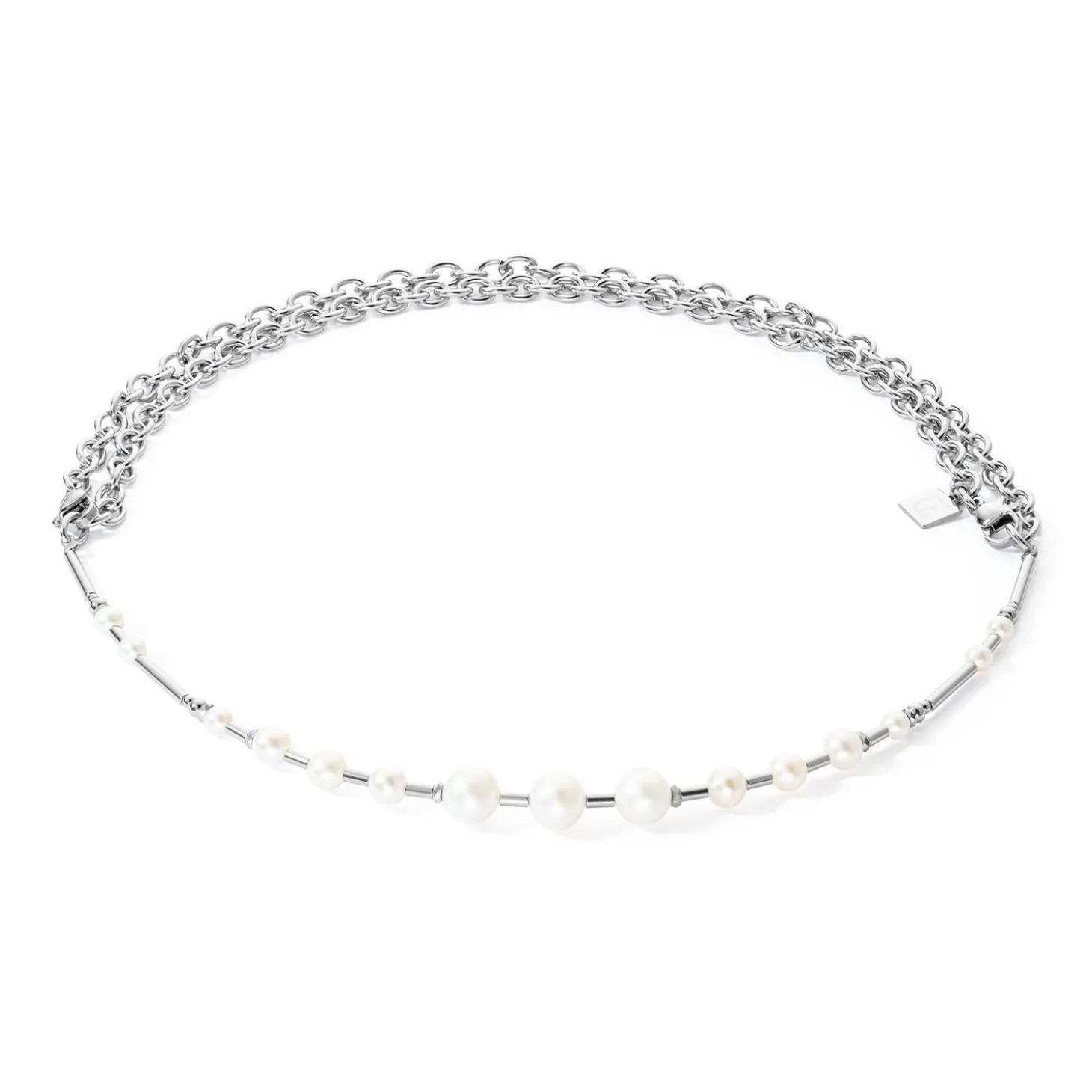COEUR DE LION Multiwear-Halsketten-Halskette Süßwasserperlen & Kette Multiwear Silber