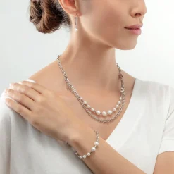 COEUR DE LION Perlenketten-Halskette Süßwasserperlen & Kette Multiwear Silber