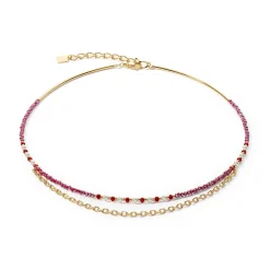 COEUR DE LION Festliche Kollektion-Halskette Twinkle Princess Gold-Rot