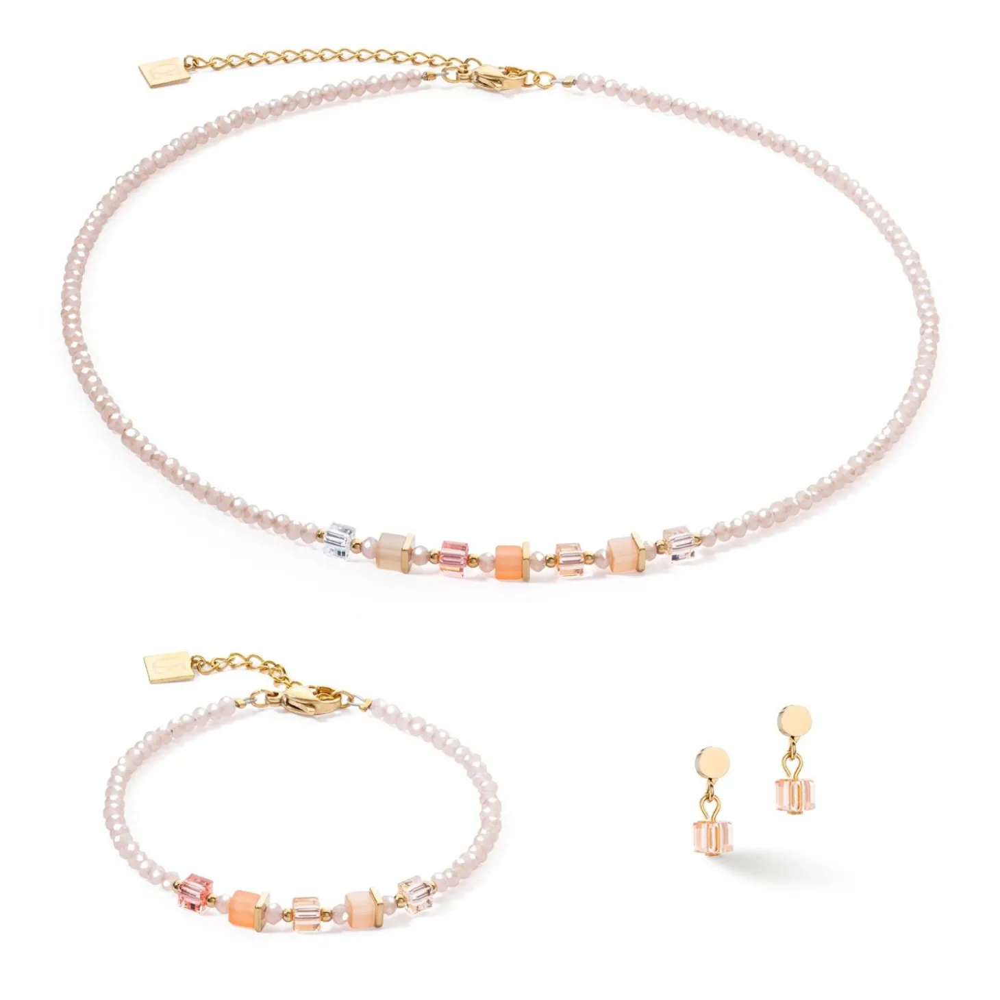 COEUR DE LION Ohrstecker-Joyful Colors Ohrringe Apricot Crush