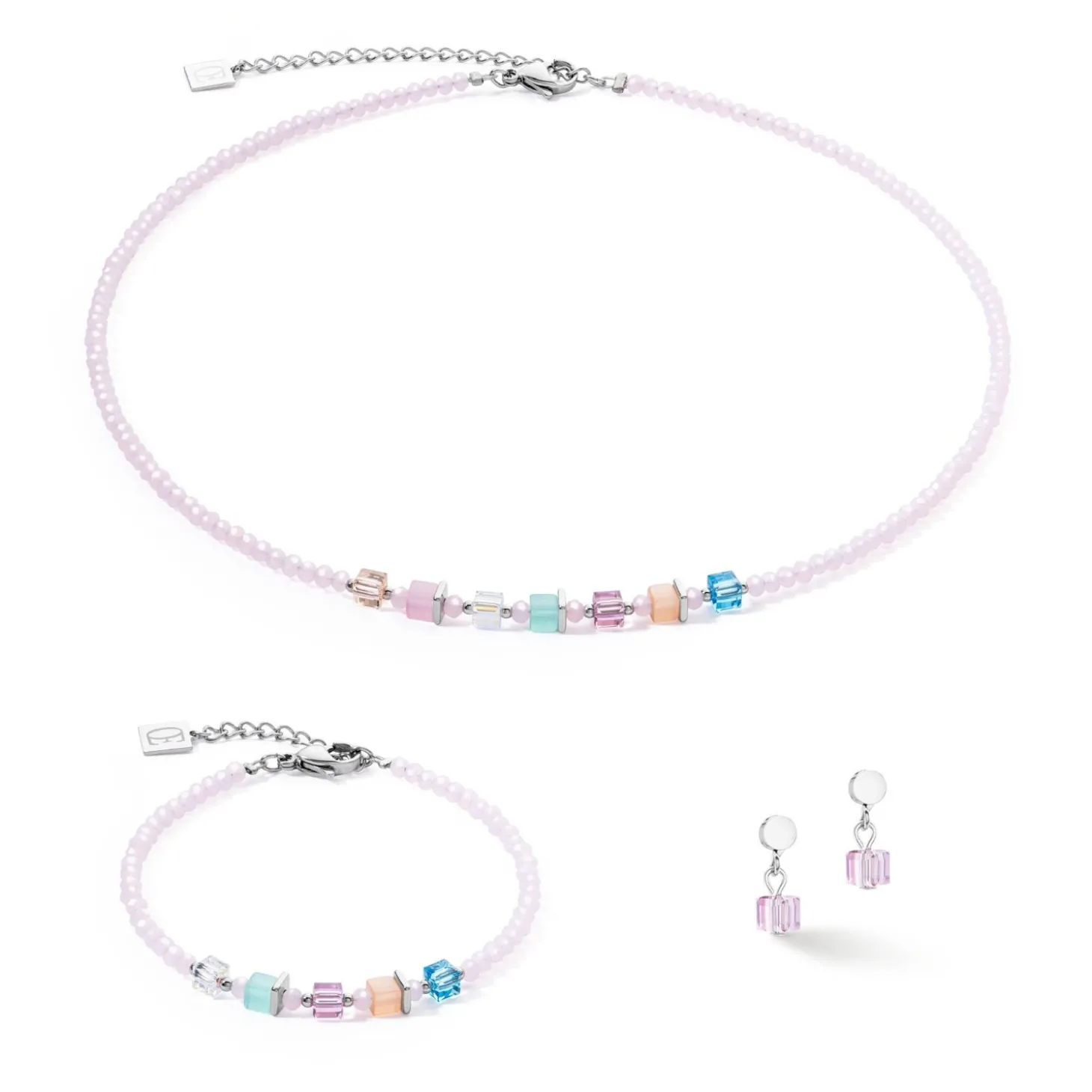 COEUR DE LION Ohrstecker-Joyful Colors Ohrringe Rosa Mehrfarbig