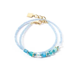 COEUR DE LION Fröhliche Farben-Joyful Colors Wickelarmband Gold Türkis