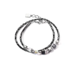 COEUR DE LION Fröhliche Farben-Joyful Colors Wickelarmband Silbergrau