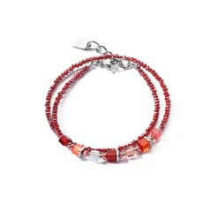 COEUR DE LION Fröhliche Farben-Joyful Colors Wickelarmband Silber Rot