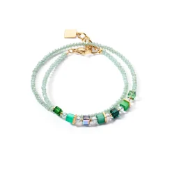 COEUR DE LION Fröhliche Farben-Joyful Colors Wickelarmband Goldgrün