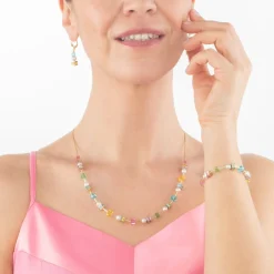 COEUR DE LION Echter Stein-Joyful Cubes & Pearls Armband Mehrfarbig
