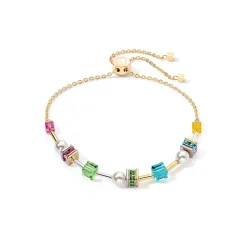 COEUR DE LION Perlenarmbänder-Joyful Cubes & Pearls Armband Mehrfarbig