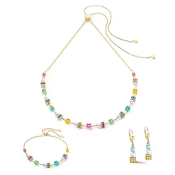 COEUR DE LION Perlenketten-Joyful Cubes & Pearls Halskette Mehrfarbig