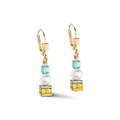 COEUR DE LION Echter Stein-Joyful Cubes & Pearls Ohrringe Mehrfarbig