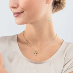 COEUR DE LION Echter Stein-Kleine Guardian Halskette Pastell