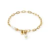 COEUR DE LION Perlenarmbänder-Modernes Kettenarmband mit Süßwasserperlenanhängern in Gold