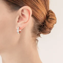 COEUR DE LION Coeur Essentials-Ohrringe Creolen 20 Edelstahl & Kristalle Silber Kristall