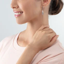 COEUR DE LION Edelsteinohrringe-Ohrringe Geocube® Fusion Precious Pearl Mix Silbergrau