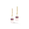 COEUR DE LION Ohrstecker-Ohrringe Geocube® Fusion Precious Pearl Mix Gold-Rosa