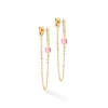COEUR DE LION Ohrstecker-Ohrringe Mini Würfel & Kette Gold-Pink