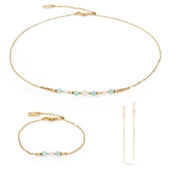 COEUR DE LION Ohrstecker-Ohrringe Princess Pearls Gold-Grün