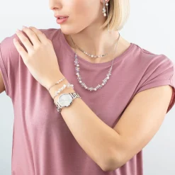 COEUR DE LION Ohrstecker-Ohrringe Princess Pearls Silber-Rosa
