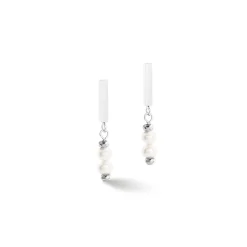 COEUR DE LION Ohrstecker-Ohrringe Shape Shifter Süßwasserperlen Silber