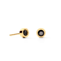 COEUR DE LION Ohrstecker-Ohrringe Sparkling Dots Gold-Schwarz