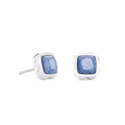 COEUR DE LION Ohrstecker-Ohrringe Spikes Quadratisch Aventurin Silber-Blau