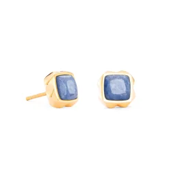 COEUR DE LION Edelsteinohrringe-Ohrringe Spikes Quadratischer Aventurin Gold-Blau