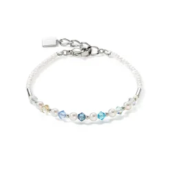 COEUR DE LION Hochzeit-Princess Pearls Armband Silber Hellblau
