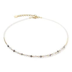 COEUR DE LION Perlenketten-Princess Pearls Halskette Grau-Kristall