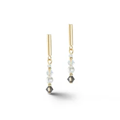 COEUR DE LION Kristallohrringe-Princess Pearls Ohrringe in Grau-Kristall