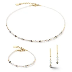 COEUR DE LION Kristallohrringe-Princess Pearls Ohrringe in Grau-Kristall
