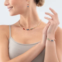 COEUR DE LION Echter Stein-Princess Shape Mix Armband Dopamin
