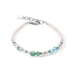 COEUR DE LION Echter Stein-Princess Shape Mix Armband Mintgrün