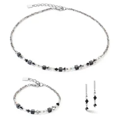 COEUR DE LION Echter Stein-Princess Shape Mix Armband Schwarz-Weiß